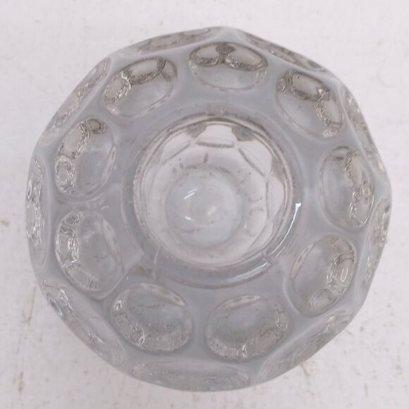 2 VTG Heisey Provincial Whirlpool Clear Crystal Candle Holders Thumbprint 1506 - Picture 4 of 16